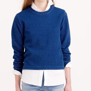 J Crew Indigo Quilted Sweater